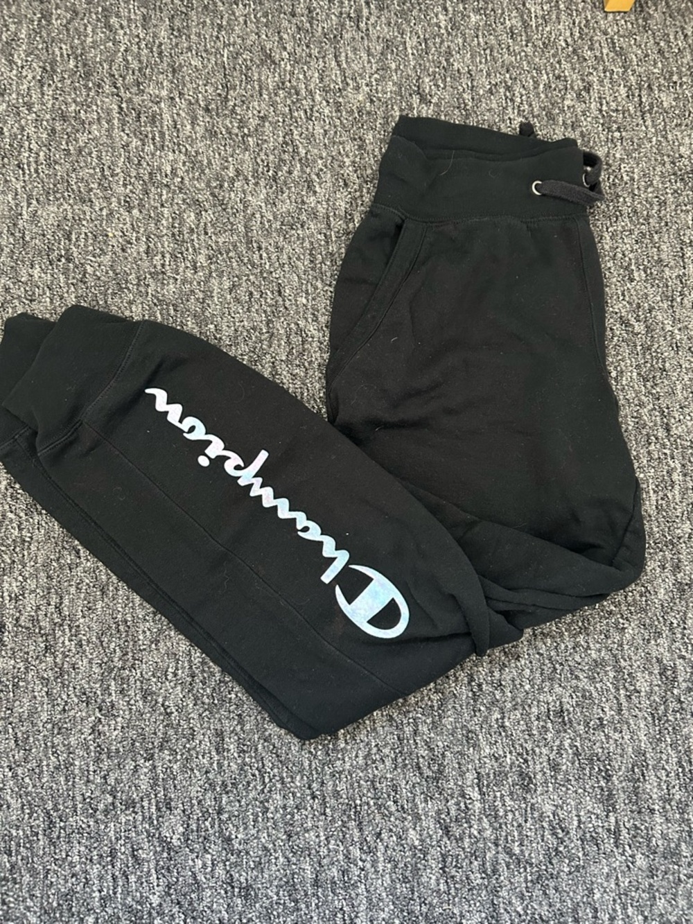Champion Black Joggers with White Logo